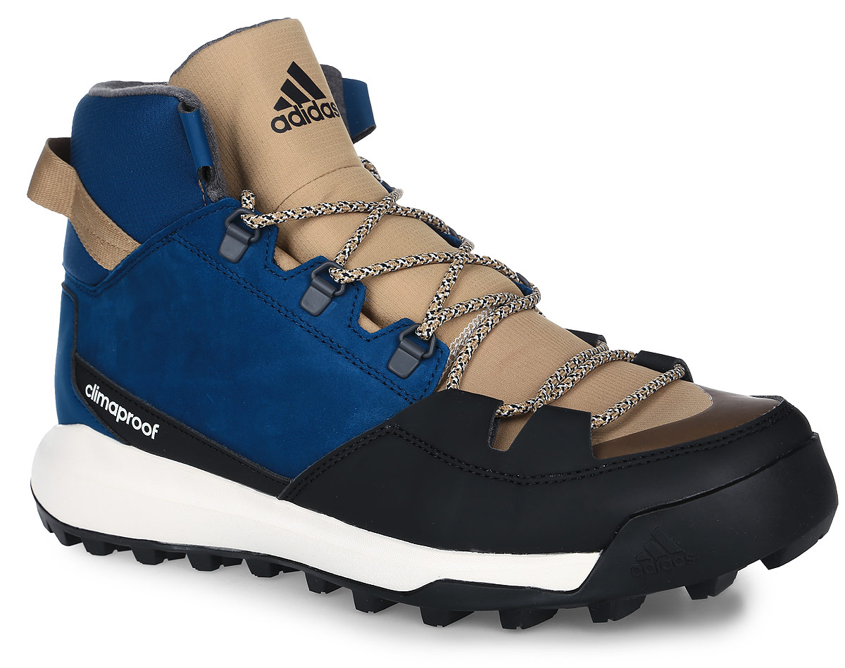 БотинкиAQ6571 БотинкиAQ6571Мужские туристические ботинки CW Winterpitch Mid от adidas с водонепроницаемой мембраной Climaproof защищают ноги от влаги в суровых условиях зимнего хайкинга и на городских улицах. Модель выполнена из натурального нубука в средней части стопы со вставками из износостойких искусственных материалов и материала Ripstop для дополнительной защиты. Резиновая подошва Stealth обеспечивает непревзойденное сцепление на скользких поверхностях. На пятке расположен ремешок для удобства надевания и сниания. Классическая шнуровка надежно зафиксирует модель на ноге.