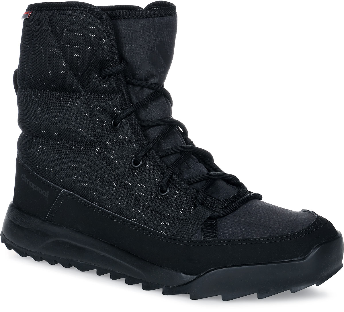 БотинкиAQ4261 БотинкиAQ4261Женские туристические ботинки CW Choleah Padded C от adidas, выполненные из водонепроницаемого материала Climaproof с утеплителем PrimaLoft сохранят ваши ноги в тепле и сухости на заснеженных тропах и холодных улицах. Высокотехнологичный синтетический наполнитель PrimaLoft продолжает греть даже во влажном состоянии. Текстильный верх со светоотражающим принтом и дизайн адаптирован под особенности женской стопы. Модель дополнена вставками из синтетических материалов для износостойкости. Резиновая подошва Traxion с глубоким протектором для оптимального сцепления сохраняет свои свойства в течение долгого времени.
