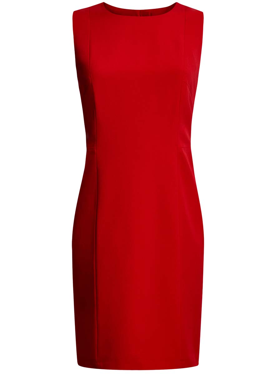 Платье21902064B/18600/2500M Платье21902064B/18600/2500MПлатье oodji Collection выполнено из высококачественного комбинированного материала. Модель по фигуре с круглым вырезом горловины и без рукавов застегивается на спинке на застежку-молнию и пуговицу.