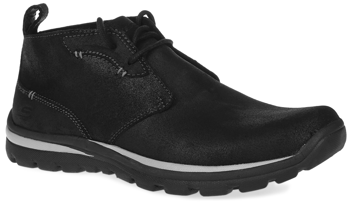 Ботинки999684-BLK Ботинки999684-BLKЛегкие и комфортные мужские ботинки Glides-Piaro от Skechers выполнены из натуральной кожи, что позволяет чувствовать себя комфортно в любую погоду. Стелька Memory Foam повторяет форму стопы за счет специальной пены, которой она заполнена. Также комфорт обеспечивает расширенная носочная часть Relaxed FIT - благодаря этому появляется дополнительное пространство для пальцев ноги. Классическая шнуровка надежно фиксирует обувь на ноге. Резиновая подошва обеспечивает высокую степень надежности и сцепление на поверхности.