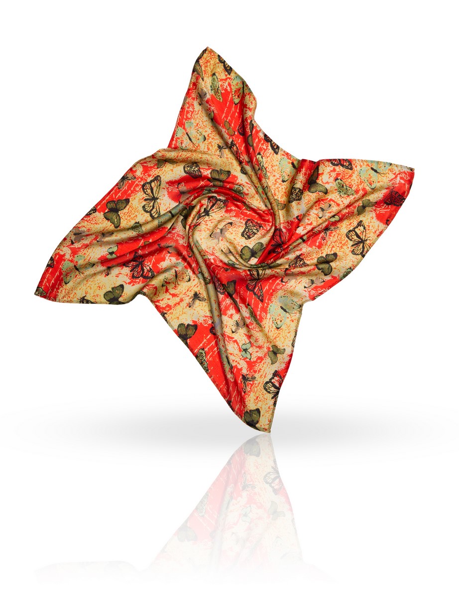 ШарфSS-VINTAGE.BUTTERFLY/RED ШарфSS-VINTAGE.BUTTERFLY/REDШарф из высококачественного материала оформлен оригинальным узором.
