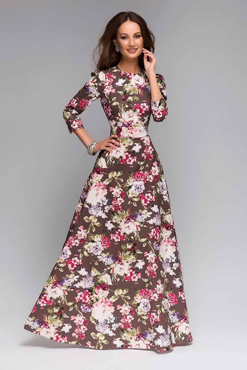 ПлатьеDM00206 ПлатьеDM00206Длинное платье 1001 Dress с цветочным принтом. Платье выполнено из хлопковой ткани с добавлением эластана. Крупный цветочный принт визуально скроет недостатки силуэта. Подходит для любого типа фигуры и возраста.