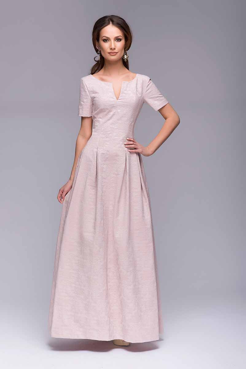 ПлатьеDM00383 ПлатьеDM00383Длинное вечернее платье 1001 Dress. Элегантный V-образный вырез в зоне декольте и на спинке. Оригинальные рельефы, переходящие во встречные складки на юбке. Благодаря использованию хлопковой жаккардовой ткани на платье создается роскошный ажурный рисунок.