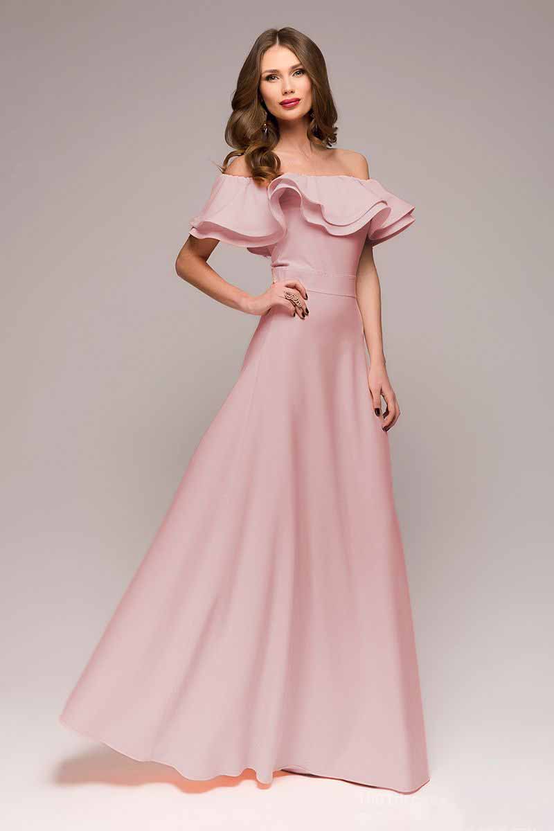 ПлатьеDM00546 ПлатьеDM00546Шикарное платье 1001 Dress для шикарных женщин. Нежный цвет, длинная летящая юбка, воланы на плечах и втачной пояс, подчеркивающий талию, создают невероятно хрупкий и женственный образ. Идеальный выбор для торжественного дня.