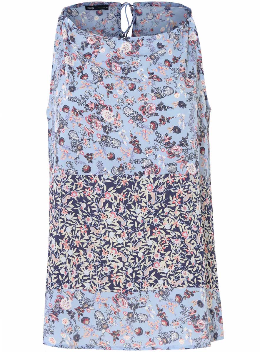 Топ24900002/42536/7519F Топ24900002/42536/7519FТоп женский oodji Collection исполнен из легкой воздушной ткани и имеет свободный силуэт. Изделие оформлено принтом и имеет сзади завязки, регулирующие форму и посадку топа.