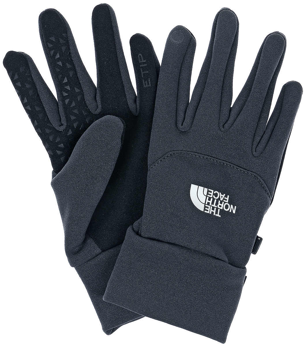 ПерчаткиT0A7LNJK3 ПерчаткиT0A7LNJK3Универсальные перчатки The North Face Etip Glove с возможностью работы с тачскрином выполнены из тянущегося в четырех направлениях материала с флисовой изнанкой. Системы Radiametric Articulation и 5 Dimensional Fit обеспечивают естественное положение кисти и чувствительность. Силиконовые накладки на ладонях предназначены для наилучшего сцепления с лыжными палками, рулем велосипеда или ледорубом. Технология U|R проводит импульс, позволяя работать с экраном смартфона всеми пятью пальцами. Модель с широкими эластичными манжетами. При помощи пластикового карабина перчатки скрепляются между собой.