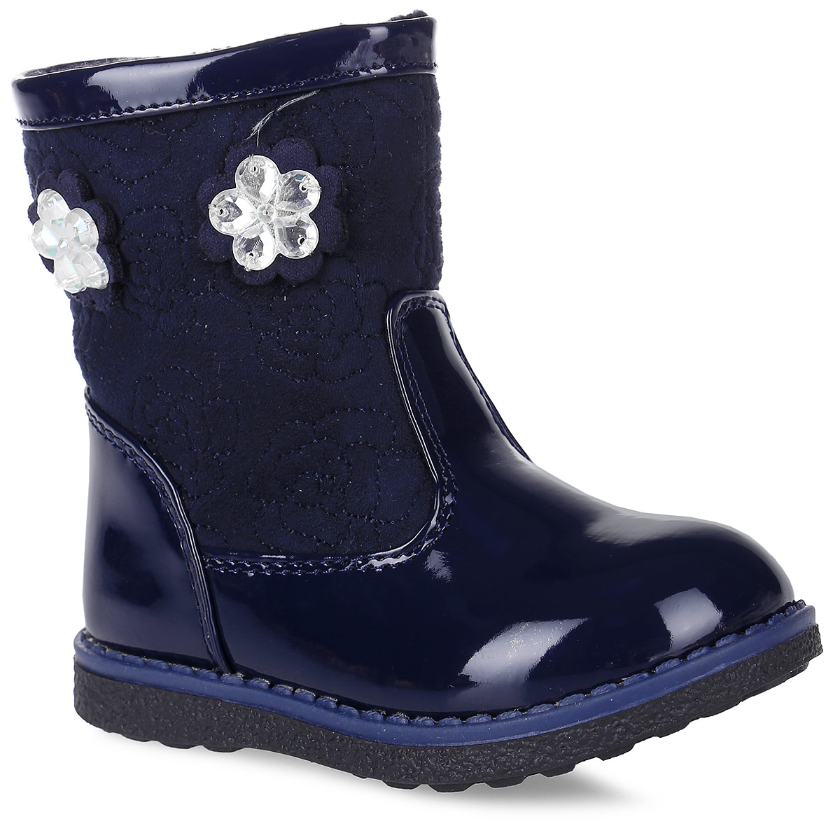 Сапоги60-130C/12 Сапоги60-130C/12Стильные сапоги от Indigo Kids покорят вашу девочку с первого взгляда. Модель, выполненная из искусственной кожи и текстиля, оформлена декоративными цветочками и вышивкой. Застегивается модель на боковую застежку-молнию. Подкладка и стелька из байки обеспечат комфорт. Стелька дополнена супинатором, который обеспечивает правильное положение стопы ребенка при ходьбе и предотвращает плоскостопие. Подошва дополнена рифлением.