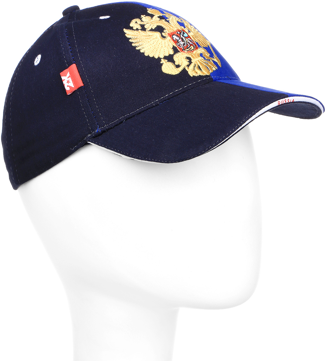 Бейсболка124236n_navy/red Бейсболка124236n_navy/redБейсболка 2K Sport National выполнена из натурального хлопка и имеет классическую панельную конструкцию. Модель с плотным козырьком оформлена вышивкой с символикой Российской Федерации. Бейсболка имеет небольшие отверстия, обеспечивающие дополнительную вентиляцию. Объем бейсболки регулируется при помощи хлястиков с липучками.