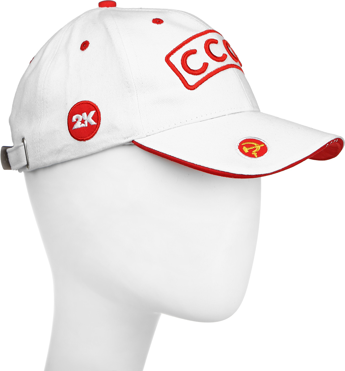 Бейсболка124225_navy/white/red Бейсболка124225_navy/white/redБейсболка 2K Sport Retro выполнена из натурального хлопка и имеет классическую панельную конструкцию. Модель с плотным козырьком оформлена объемными фирменными вышивками и вышивками с символикой СССР. Бейсболка имеет небольшие отверстия, обеспечивающие дополнительную вентиляцию. Объем бейсболки регулируется при помощи хлястика с металлической застежкой-фиксатором, оформленной гравировкой.