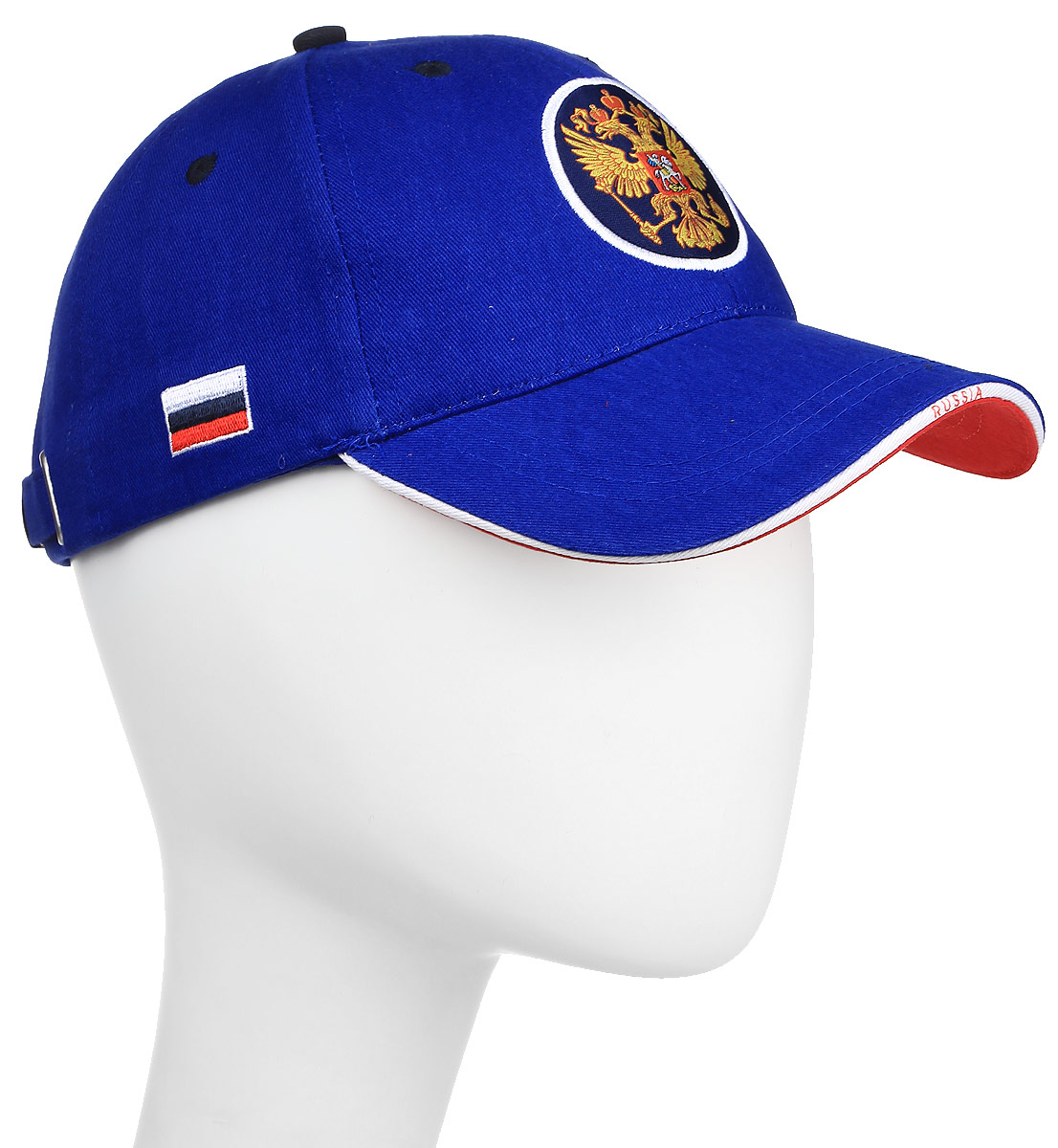 Бейсболка124224_navy Бейсболка124224_navyБейсболка 2K Sport National выполнена из натурального хлопка. Модель с плотным козырьком оформлена фирменной вышивкой, вышивкой в виде флага России и нашивкой с изображением герба России. Сверху бейсболка имеет небольшие отверстия, обеспечивающие дополнительную вентиляцию. Объем бейсболки регулируется при помощи хлястика с металлической застежкой-фиксатором. Уважаемые клиенты! Размер, доступный для заказа, является обхватом головы.