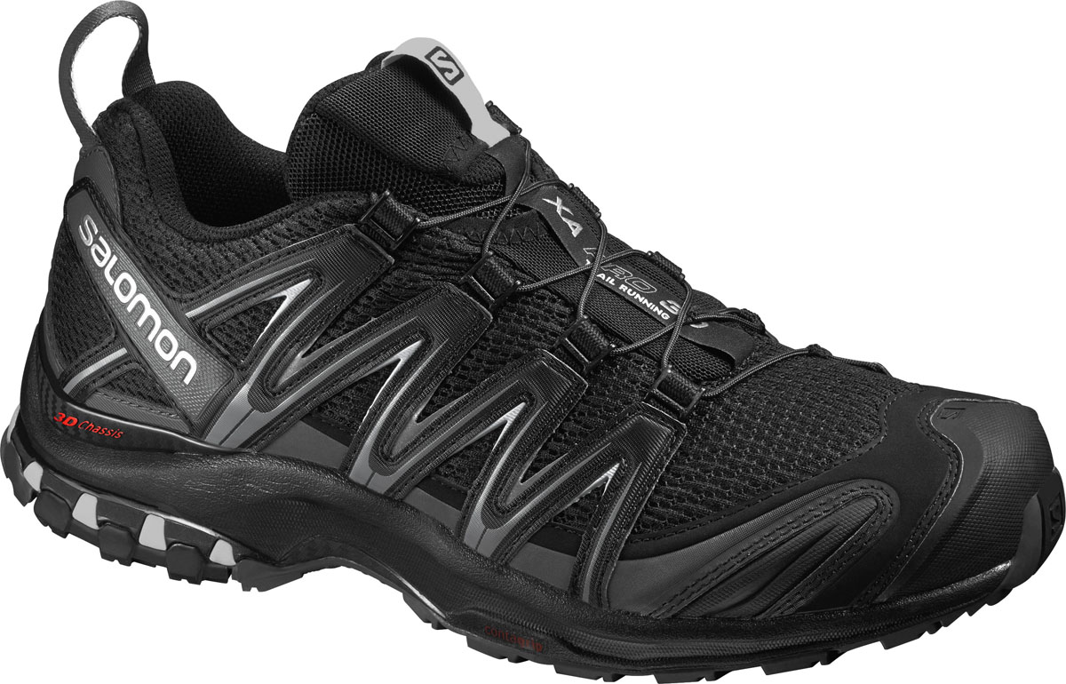 Кроссовки355665 Кроссовки355665Кроссовки от Salomon Xa Pro 3D предназначены для бега по пересеченной местности и скоростного горного туризма. Модель выполнена из вентиляционного текстиля с сетчатым верхним слоем и прочных синтетических материалов. Конструкция верха Sensifit с пропиткой Mudguard не пропускает грязь и воду. Асимметричная кевларовая шнуровка с фиксатором Quicklace предназначена для быстрого и комфортного затягивания одним движением. Внутренняя конструкция Endofit - для облегания ноги в необходимых местах. Стелька Ortholite из ЭВА материала с текстильным верхним покрытием создает более прохладное и сухое пространство под стопой. Мягкая верхняя часть и подкладка, изготовленная из текстиля, обеспечивают дополнительный комфорт и предотвращают натирание. Мыс дополнен защитной накладкой из резины. По бокам модель декорирована оригинальным принтом и тиснением, язычок дополнен кармашком для шнуровки и текстильной нашивкой с символикой бренда, задник - широким ярлычком для более...