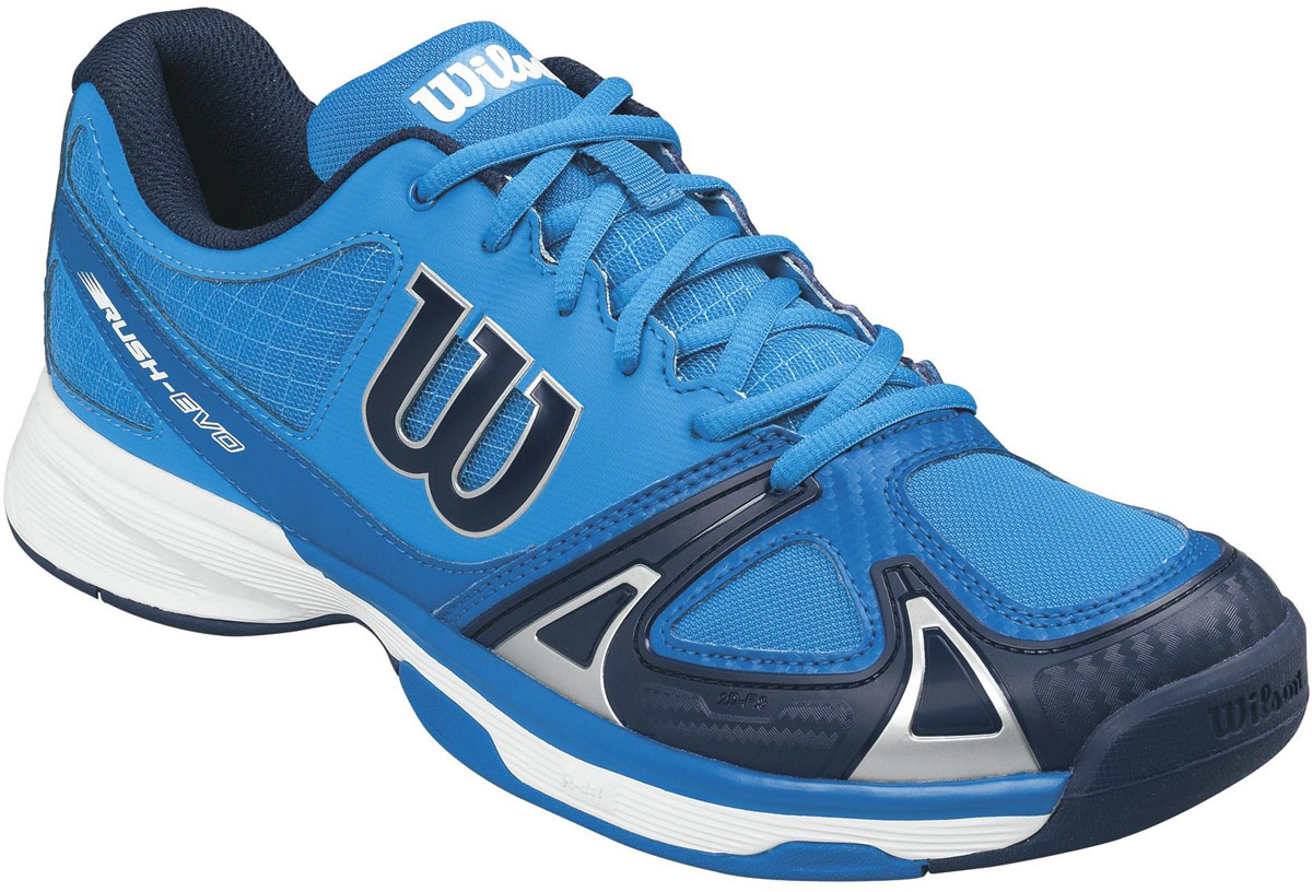 КроссовкиWRS320660 КроссовкиWRS320660Мужские кроссовки для тенниса Rush Evo от Wilson - это идеальный вариант для тех, кто ценит в обуви комфорт, поддержку и долговечность. Модель создана специально для любителей, которые хотят достичь заметных результатов в теннисе. Верх модели выполнен из искусственной кожи со вставками из дышащего текстиля и оформлен названием и логотипом бренда. Классическая шнуровка гарантирует удобство и надежно фиксирует модель на ноге. Технология 2D-F.S: полиуретановый штамп в носовой части обеспечивает повышенную устойчивость. Технология Dynamic Fit - DF2: высота средней части подошвы - 9 мм. Технология R-DST: вставка из химически активных веществ в пяточной части обеспечивает максимальную амортизацию. Съемная стелька EVA с внешней текстильной поверхностью обеспечивает комфорт. Резиновая рельефная подошва обеспечивает отличное сцепление с поверхностью. В таких кроссовках вашим ногам будет комфортно и уютно.