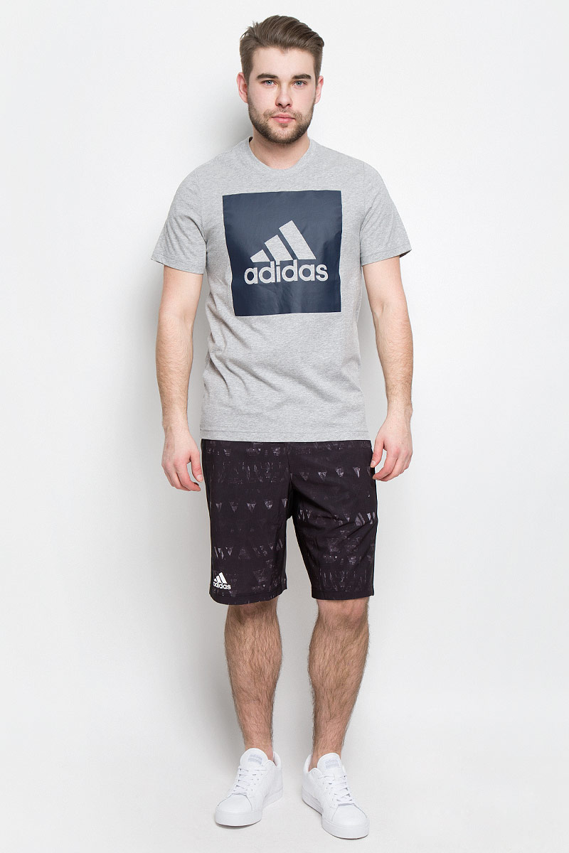 ФутболкаS98725 ФутболкаS98725Мужская футболка adidas Ess Biglogo Tee выполнена из натурального хлопка. Классический крой обеспечивает оптимальную свободу движений. Модель украшена большим принтом с фирменным логотипом adidas на груди. Крой реглан на задней стороне рукавов для большей свободы движений.