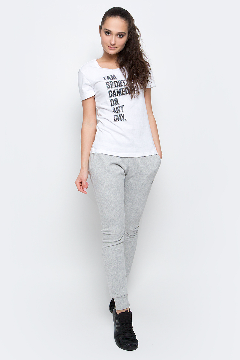 ФутболкаBP8355 ФутболкаBP8355Женская футболка I Am Sport от adidas выполнена из гладкого хлопкового трикотажа. Модель свободного кроя с круглым вырезом горловины и стандартными короткими рукавами.