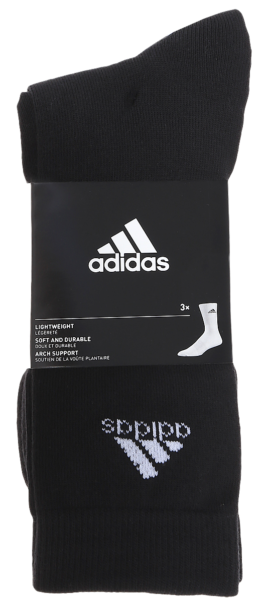 Комплект носковAA2330 Комплект носковAA2330Носки adidas Per Crew T изготовлены из высококачественного мягкого эластичного хлопка с добавлением полиэстера и полиамида. Удлиненные носки с поддержкой стопы имеют эластичную резинку, которая надежно фиксирует носки на ноге. В комплект входят 3 пары носков, оформленных логотипом бренда adidas.