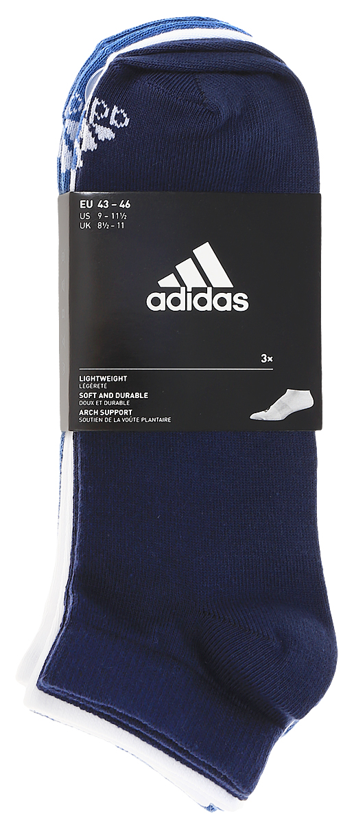 Комплект носковS99895 Комплект носковS99895Носки adidas Per No-Sh T изготовлены из высококачественного эластичного хлопка с добавлением полиамида. Укороченные носки с поддержкой стопы имеют эластичную резинку, которая надежно фиксирует носки на ноге. В комплект входят 3 пары носков разных цветов.