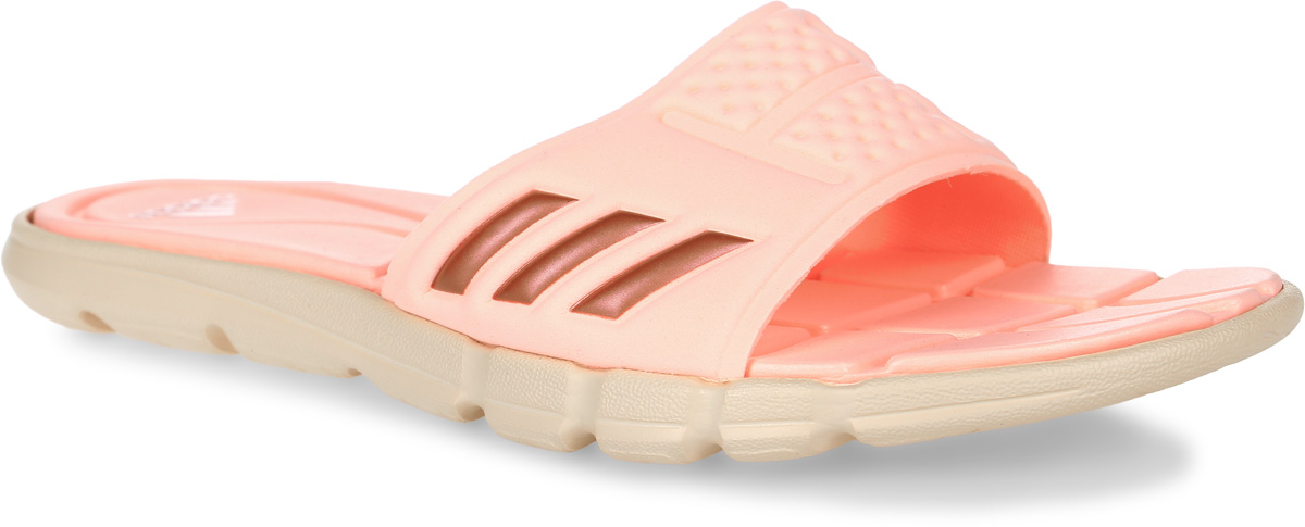 ШлепанцыBB4558 ШлепанцыBB4558Женские шлепанцы adidas Adipure Cf выполнены из вспененного полимера и оформлены фирменным тиснением. Подкладка выполнена из мягкого текстиля, комфортного при движении. Подошва и стелька оснащены технологией Cloudfoam для поглощения ударных нагрузок и комфортной посадки без разнашивания. Поверхность подошвы дополнена рельефным рисунком.