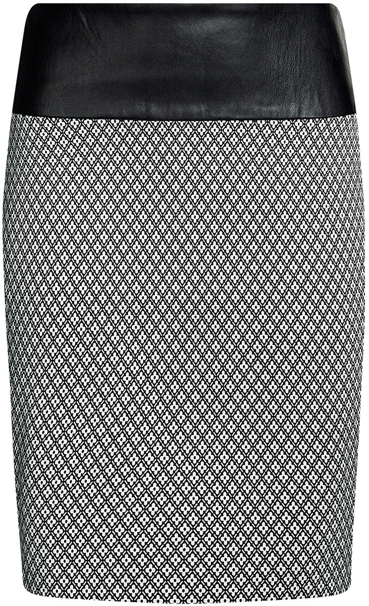 Юбка11602170-3/31266/1229G Юбка11602170-3/31266/1229GСтильная юбка облегающего силуэта выполнена из высококачественного материала. На поясе юбка дополнена вставкой из искусственной кожи. Сзади модель застегивается на металлическую застежку-молнию.