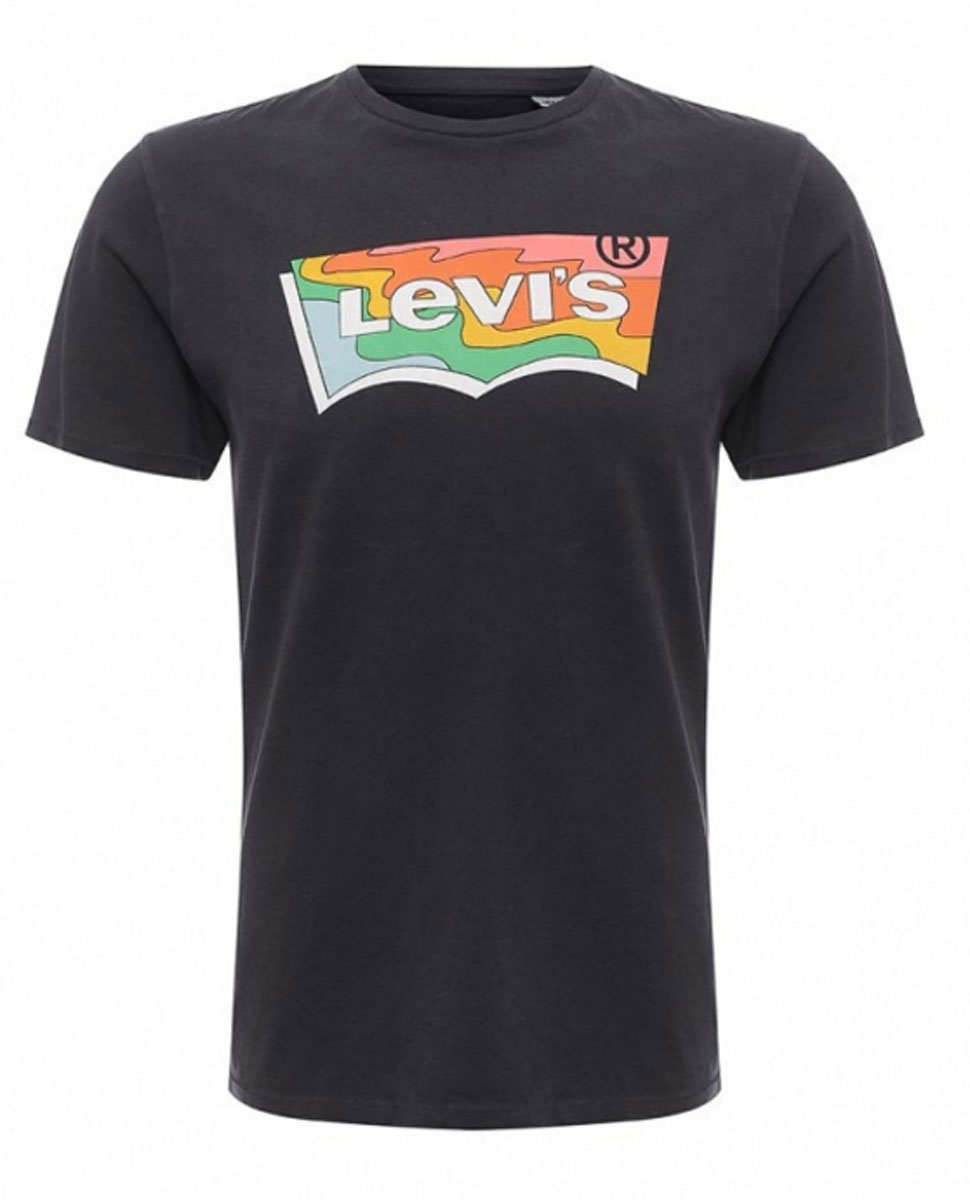 Футболка2248900330 Футболка2248900330Футболка с принтом Levis® прямого покроя с круглым вырезом горловины. У модели имеется эффект состаренного изделия. на груди расположен крупный принт в виде логотипа Levis.