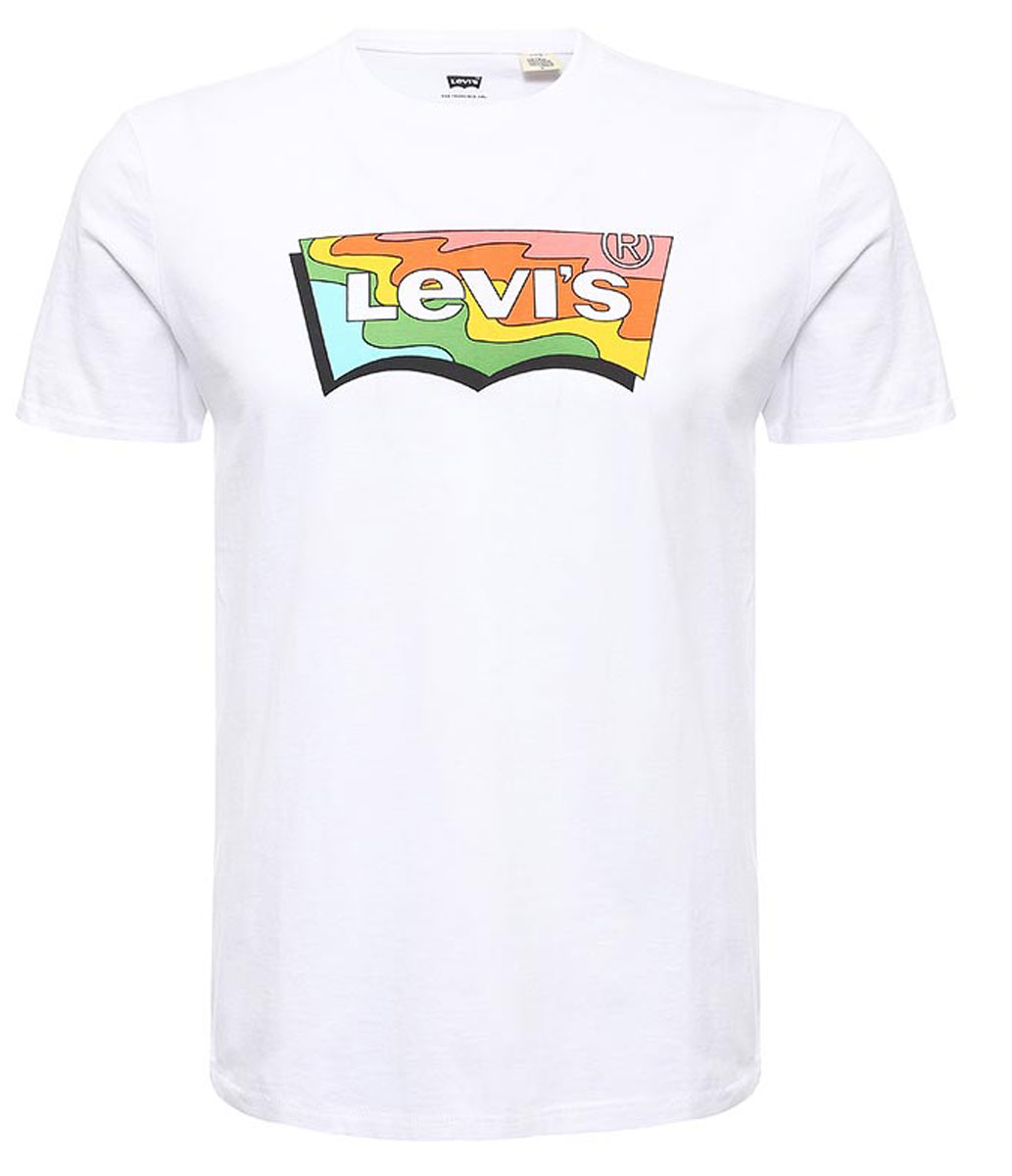Футболка2248900330 Футболка2248900330Футболка с принтом Levis® прямого покроя с круглым вырезом горловины. У модели имеется эффект состаренного изделия. на груди расположен крупный принт в виде логотипа Levis.