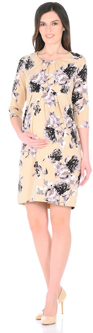 Платье5121512172 Платье5121512172Нежное платье Mammy Size, классического фасона , приталенное и выделенное складками на животике.