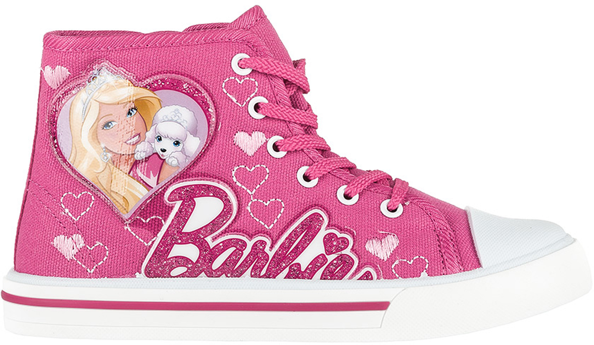 Кеды6176B Кеды6176BСтильные высокие кеды Barbie от Kakadu - отличный выбор для юной модницы. Модель выполнена из плотного дышащего текстиля. Кеды оформлены нашивками с изображением Барби и надписью Barbie, а также вышитыми сердечками. Классическая шнуровка надежно фиксирует обувь на ноге, а застежка-молния облегчает обувание. Внутренняя поверхность из мягкого хлопка создает комфорт при движении. Кожаная стелька удобна в эксплуатации и долговечна. Мягкая резиновая подошва имеет отличную амортизацию, благодаря чему снижается нагрузка на суставы и позвоночник. Рифление на подошве гарантирует отличное сцепление с любыми поверхностями. Модные и удобные кеды займут достойное место в гардеробе каждого ребенка.