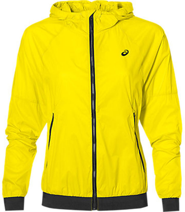 Ветровка141116-0001 Ветровка141116-0001Женская ветровка для фитнеса Asics Fuzex TR LW Jacket выполнена из тонкого нейлона. Модель с несъемным капюшоном застегивается на молнию. По бокам изделие дополнено врезными карманами на застежках-молниях. Капюшон регулируется при помощи шнурка-утяжки. Манжеты рукавов и низ ветровки отделаны широкой эластичной резинкой.