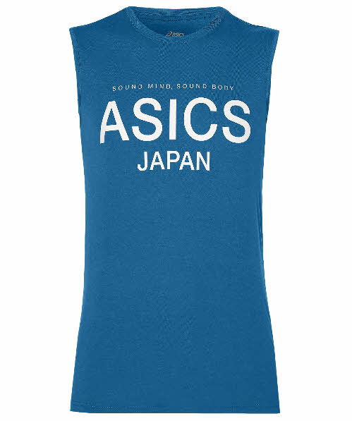 Майка141098-0714 Майка141098-0714Майка мужская Asics Sleeveless Top выполнена из полиэстера и вискозы. Модель с круглым вырезом горловины оформлена принтовыми надписями.