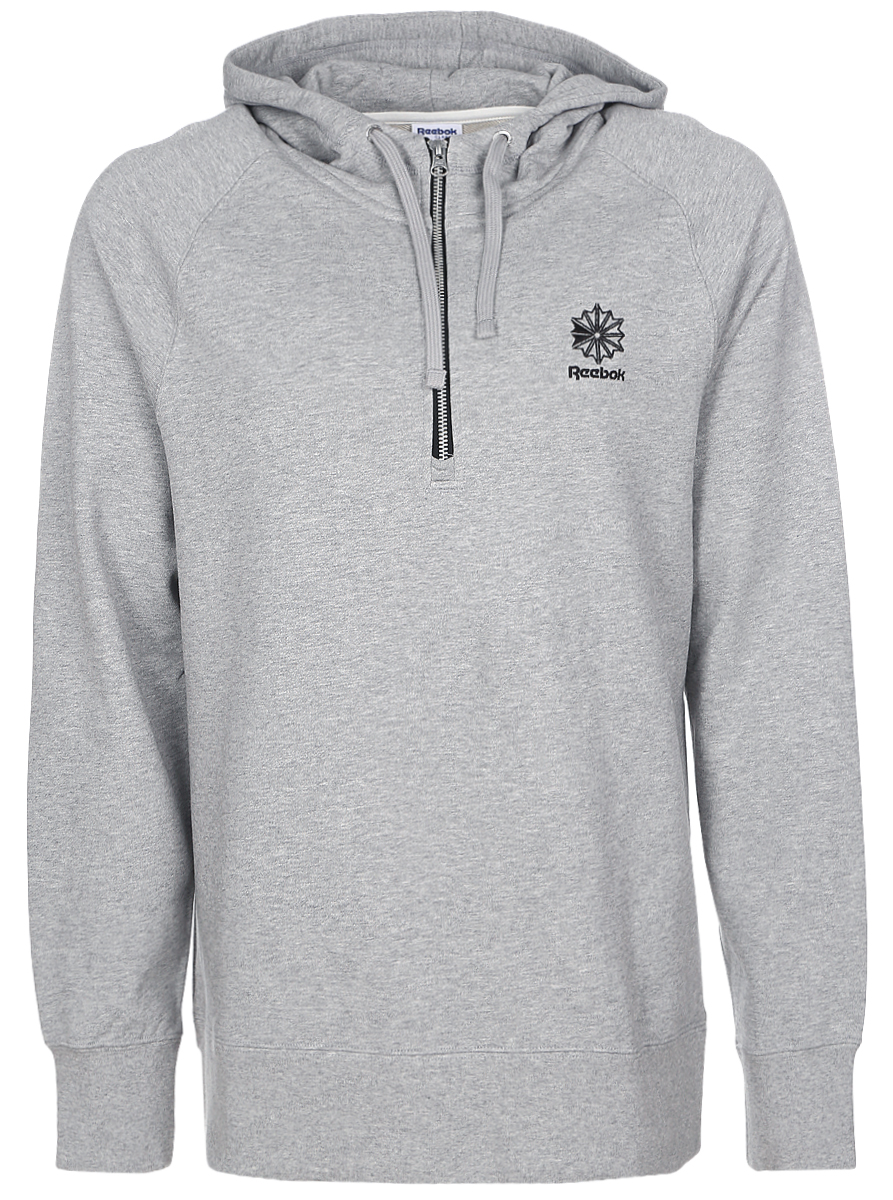 ТолстовкаAY1204 ТолстовкаAY1204Мужская толстовка Reebok Cc Ft Hz Hoody выполнена из высококачественного материала. Манжеты и нижний край в рубчик дадут полную уверенность, а классический логотип позволит продемонстрировать приверженность бренду и активному образу жизни. Короткая удобная молния для вентиляции. Модель прекрасно подойдет для тренировок в прохладную погоду.