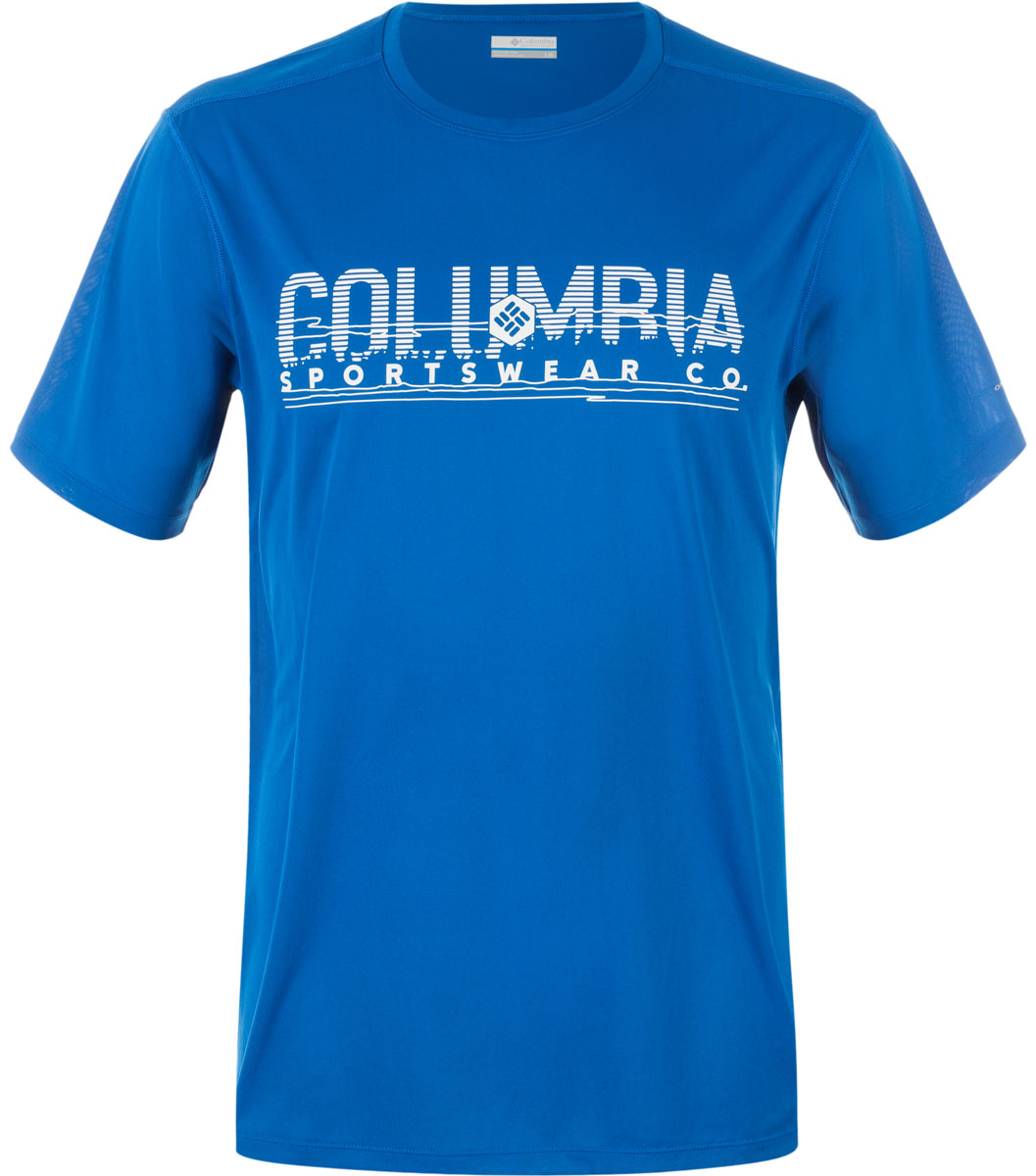 Футболка1711801-100 Футболка1711801-100Мужская футболка Columbia изготовлена из высококачественного быстросохнущего полиэстера. Футболка с круглым вырезом горловины и короткими рукавами незаменима для занятий спортом. Крупный принт на груди придает изделию оригинальность.