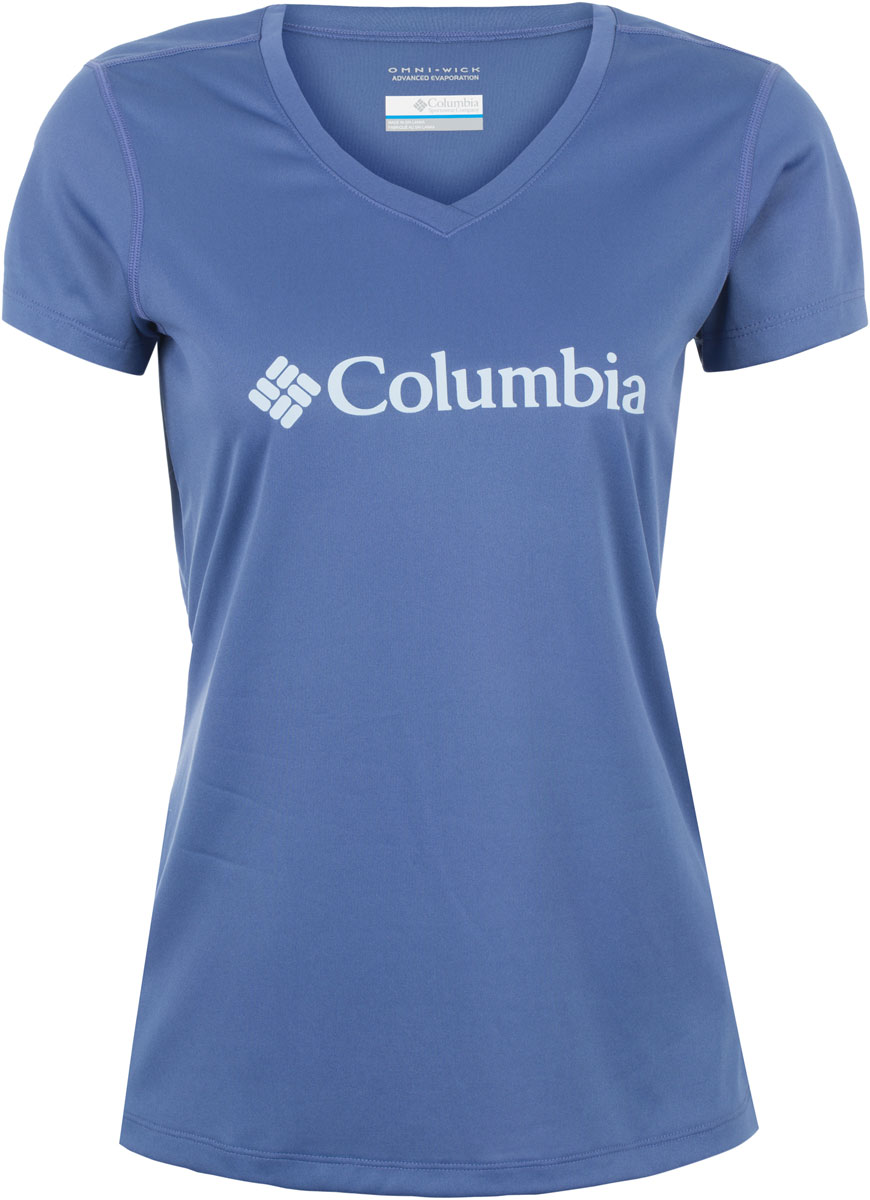 Футболка1722681-508 Футболка1722681-508Женская футболка Columbia Tech Trek Graphic SS изготовлена из высококачественного быстросохнущего полиэстера с антимикробной пропиткой. Футболка с V-образным вырезом горловины и короткими рукавами незаменима для занятий спортом. Модель оформлена фирменным логотипом.