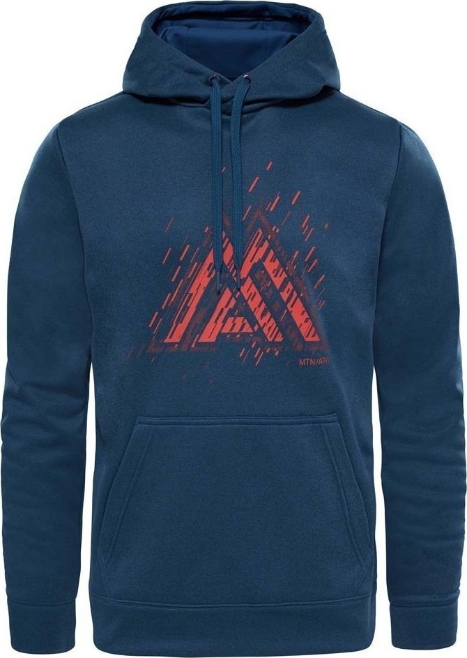 ХудиT0CE0NDYX ХудиT0CE0NDYXМужское худи The North Face с длинными рукавами и капюшоном изготовлено из полиэстера. Спереди расположен карман-кенгуру. Неотъемлемая часть гардероба спортсмена - классический пуловер-худи из тянущейся ткани. Капюшон оборудован мягкой подкладкой из ткани FlashDry™ для отведения влаги при занятиях спортом.