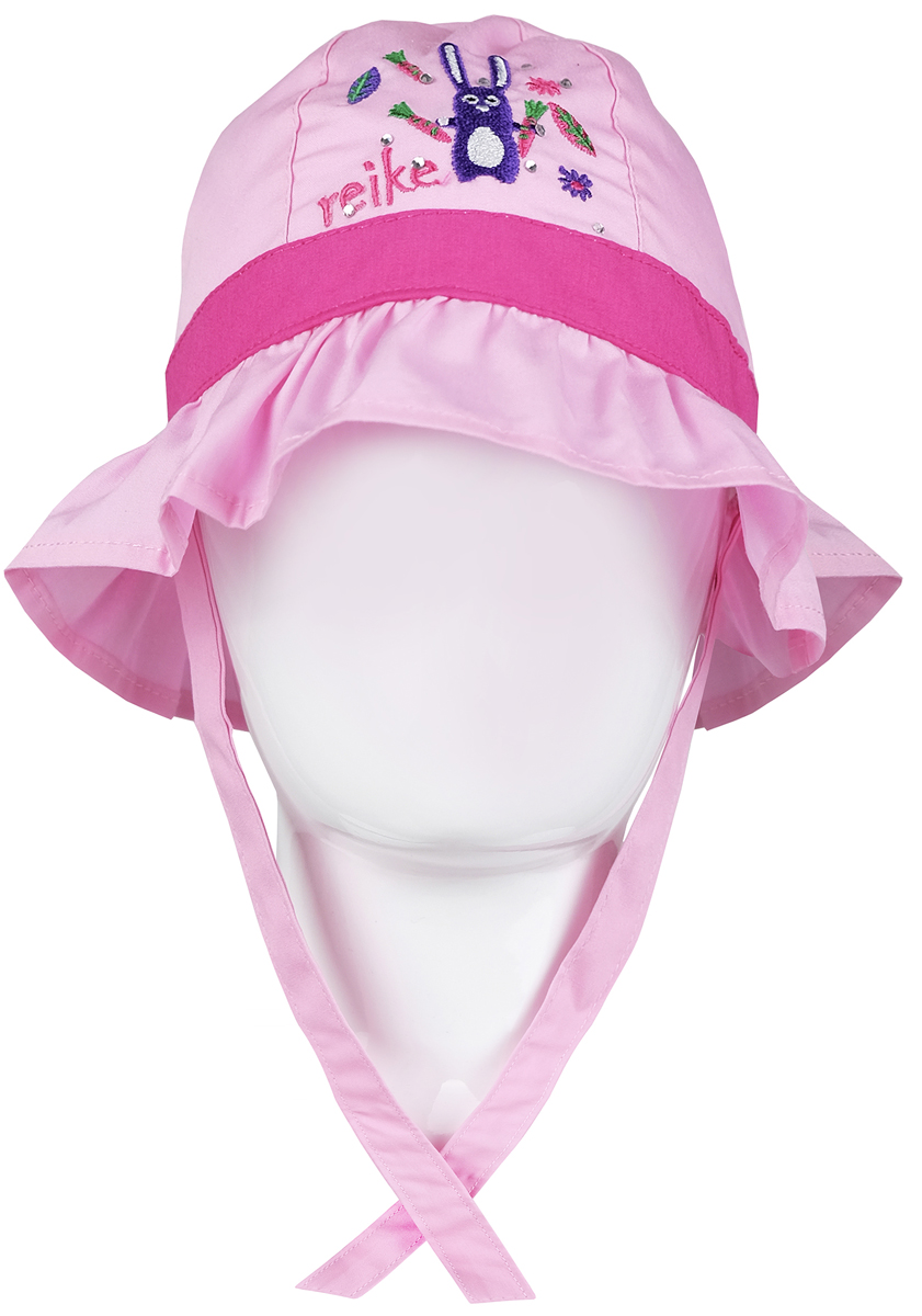 Бейсболка детскаяRWSS17-HR1_pink Бейсболка детскаяRWSS17-HR1_pinkПанама для девочки Reike Зайчики, изготовленная из натурального хлопка, станет стильным аксессуаром во время прогулок и игр на свежем воздухе, защищая голову малышки от солнца и ветра. Широкие поля выполнены в виде рюши. Модель оформлена бантиком сзади, стразами и вышивкой в стиле серии и фиксируется на голове при помощи завязок. Уважаемые клиенты! Размер, доступный для заказа, является обхватом головы.