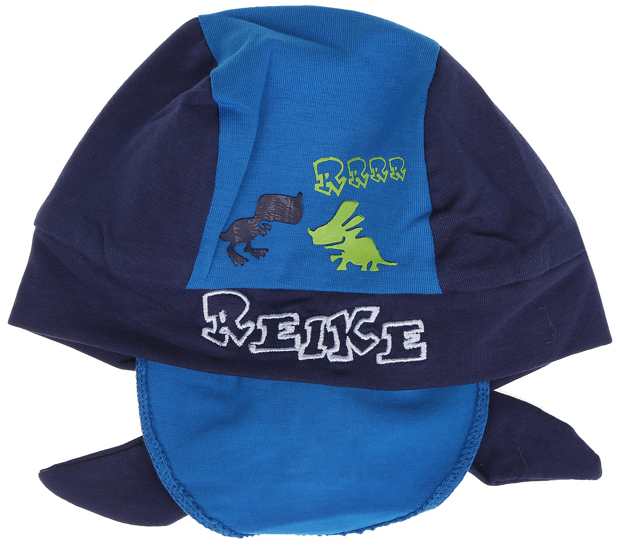 БанданаRKNSS17-DIN8_green/blue БанданаRKNSS17-DIN8_green/blueБандана для мальчика Reike Динозаврики, изготовленная из натурального хлопка, станет стильным аксессуаром во время прогулок и игр на свежем воздухе, защищая голову малыша от солнца и ветра. Бандана оформлена принтом в стиле серии и вышитой надписью с названием бренда и фиксируется на голове широкими завязками. Уважаемые клиенты! Размер, доступный для заказа, является обхватом головы.