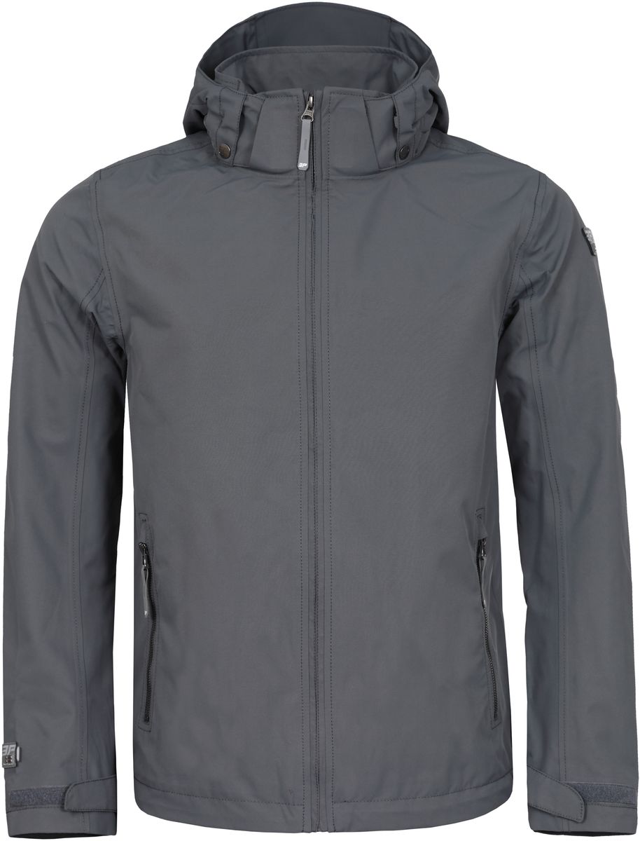 Куртка756003532IV_485 Куртка756003532IV_485Куртка мужская Icepeak изготовлена из износоустойчивой влагоотталкивающей ткани. Подкладка - воздухопропускающий полиамид. Изделие имеет высокую стойку воротника, капюшон с уплотненным козырьком, липучки на манжетах рукавов, регулируемые затяжные шнурки-резинки по низу изделия и на капюшоне. Швы обработаны от проникновения влаги и продувания ветром. Куртка застегивается спереди и на карманах на застежку-молнию, капюшон пристегивается на кнопки и так же застегивается на молнию.