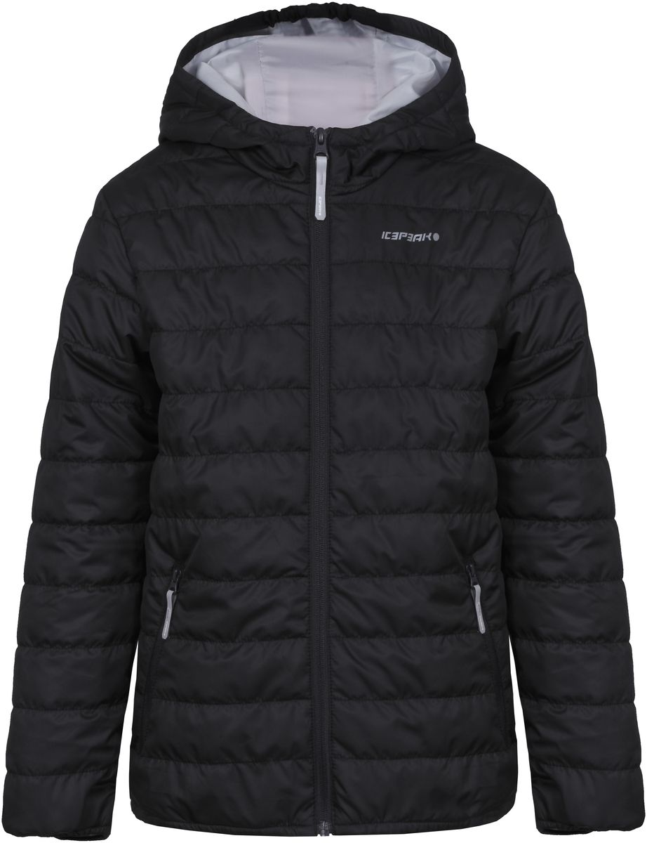 Куртка750018504IV_350 Куртка750018504IV_350Куртка для мальчика Icepeak выполнена из качественного материала. Модель с капюшоном и длинными рукавами застегивается на застежку-молнию. Изделие дополнено двумя врезными карманами на молниях.