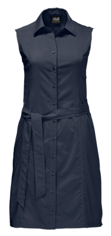 Платье1503991-1910 Платье1503991-1910Платье Sonora Dress выполнено из 100% полиэстера. Ткань мягкая, легкая, слегка эластичная, приятная на ощупь, она обладает защитой от ультрафиолета (UPF 30+), отлично отводит влагу от тела и моментально сохнет при намокании. Модель без рукавов застегивается на пуговицы, имеет отложной воротник, пояс в комплекте и секретный карман. Модель выполнена в однотонном дизайне. Такое платье идеально подходит для путешествий в жаркие страны и повседневной носки в летний сезон.