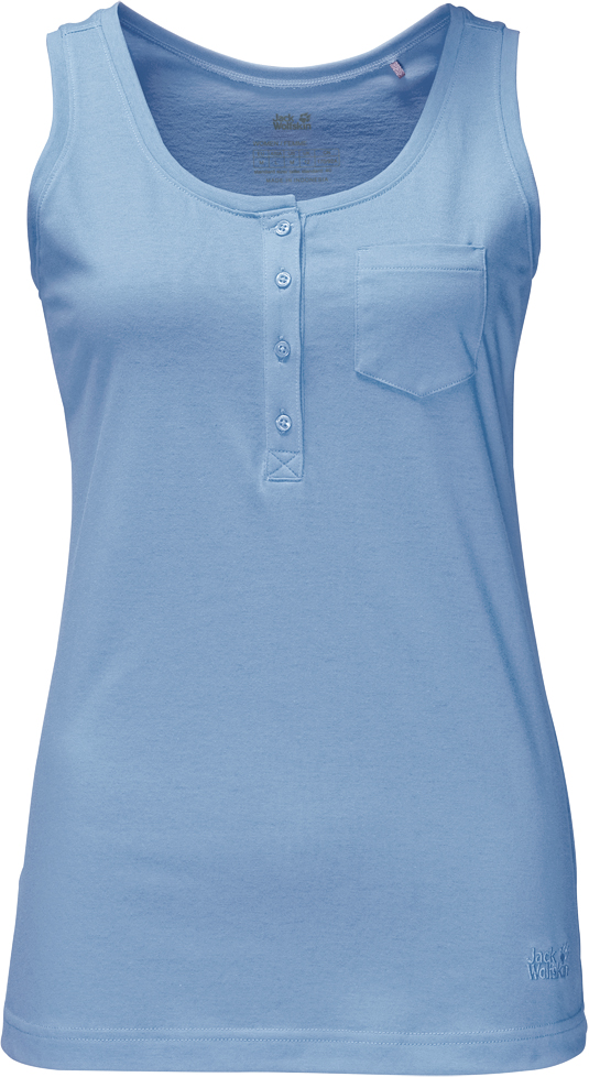 Майка1805751-1261 Майка1805751-1261Майка женская Essential Top W изготовлена из натурального хлопка и полиэстера. Ткань быстро сохнет, она мягкая, легкая, приятная к телу, но при этом очень прочная. Модель имеет круглый вырез горловины с планкой на пуговицах и накладной кармашек на груди. Майка выполнена в однотонном дизайне.