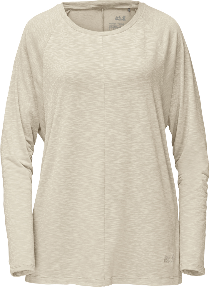 Лонгслив1805601-1910 Лонгслив1805601-1910Лонгслив женский Travel Longsleeve T W изготовлен из полиэстера с добавлением эластана. Ткань быстро сохнет, подавляет возникновение неприятных запахов и долго сохраняет свежесть. Модель свободного кроя имеет круглый вырез горловины и длинные рукава летучая мышь. Лонгслив пригодится при неожиданном падении температуры на летнем отдыхе или в прохладные летние дни.