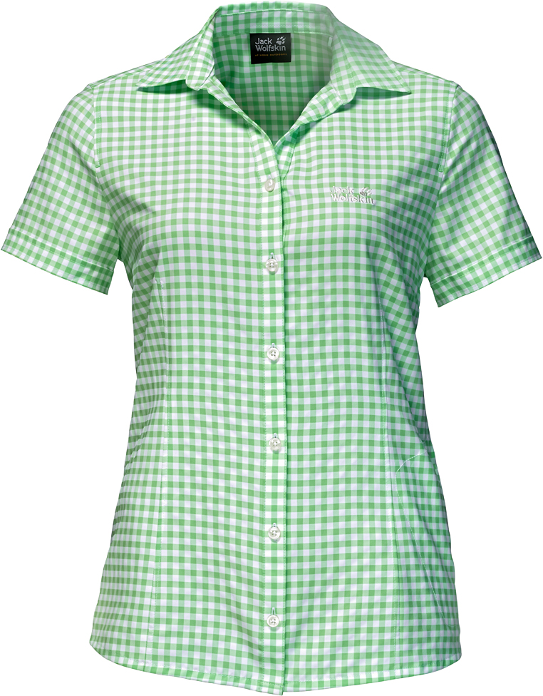 Рубашка1401723-7919 Рубашка1401723-7919Рубашка женская Kepler Shirt выполнена из 100% полиэстера. Ткань дышащая, легкая, приятная на ощупь и эластичная, она обладает высокой защитой от ультрафиолета (UPF 50+) и быстро сохнет. Рубашка застегивается на пуговицы, имеет отложной воротник и короткие стандартные рукава, а также секретный карман. Модель дополнена принтом в клетку и логотипом бренда. Такая рубашка идеально подходит для путешествий в жаркие страны и повседневной носки в летний сезон.