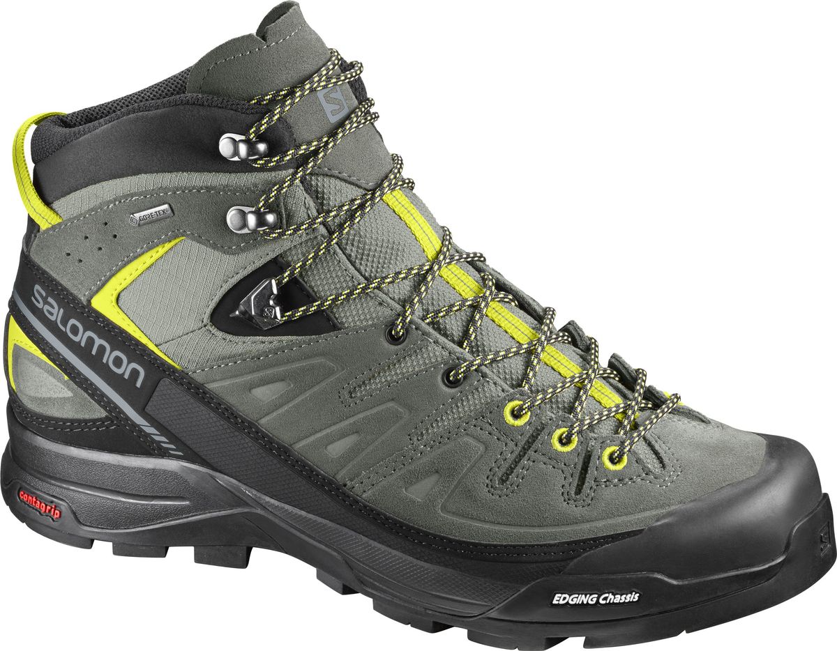 БотинкиL39472300 БотинкиL39472300Трекинговые ботинки Salomon X Alp Mid Ltr Gtx выполнен из непромокаемой разрезной замши, которая обеспечивает более длительную износостойкость и прочность.Вшитый язычок препятствуя попаданию грязи в ботинок. Защитная накладка на заднике обеспечивает устойчивость и защиту заднего отдела стопы. Прочная подошва оснащена рифлением.