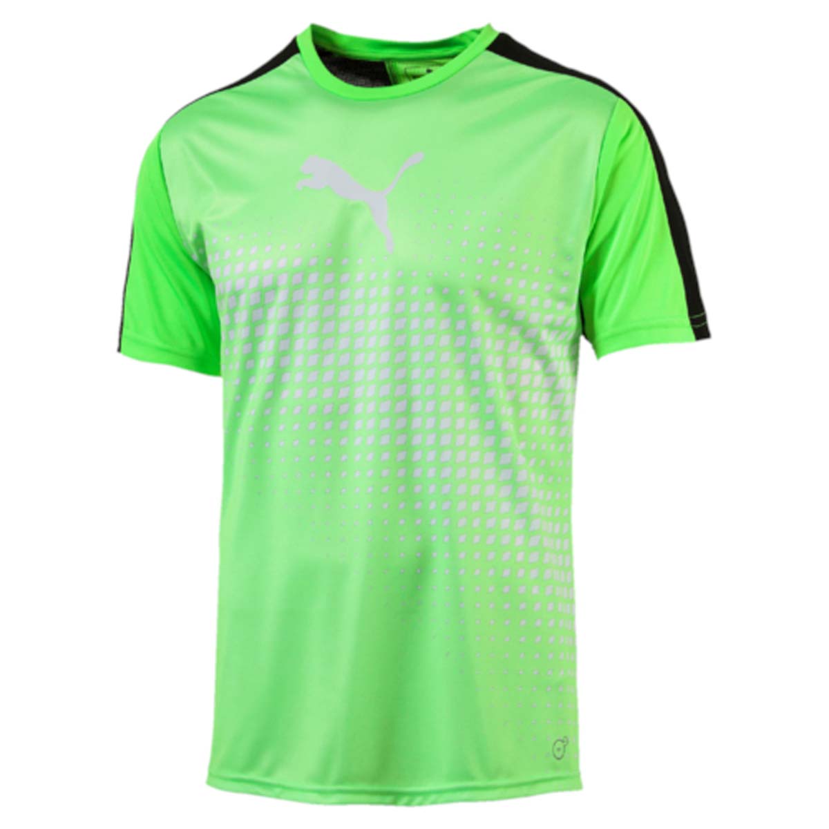 Футболка655174_50 Футболка655174_50Футболка IT evoTRG Graphic Tee изготовлена из полиэстера с использованием высокофункциональной технологии dryCELL, которая отводит влагу, поддерживает тело сухим и гарантирует комфорт. На спине имеются сетчатые вставки для хорошей циркуляции воздуха. Спереди модель декорирована тематическим рисунком evoTRG и логотипом PUMA. Также имеется надпись evoTRG сзади. Изделие имеет стандартную посадку Regular fit, круглый вырез горловины и короткие рукава. Такая футболка прекрасно подходит для интенсивных тренировок.
