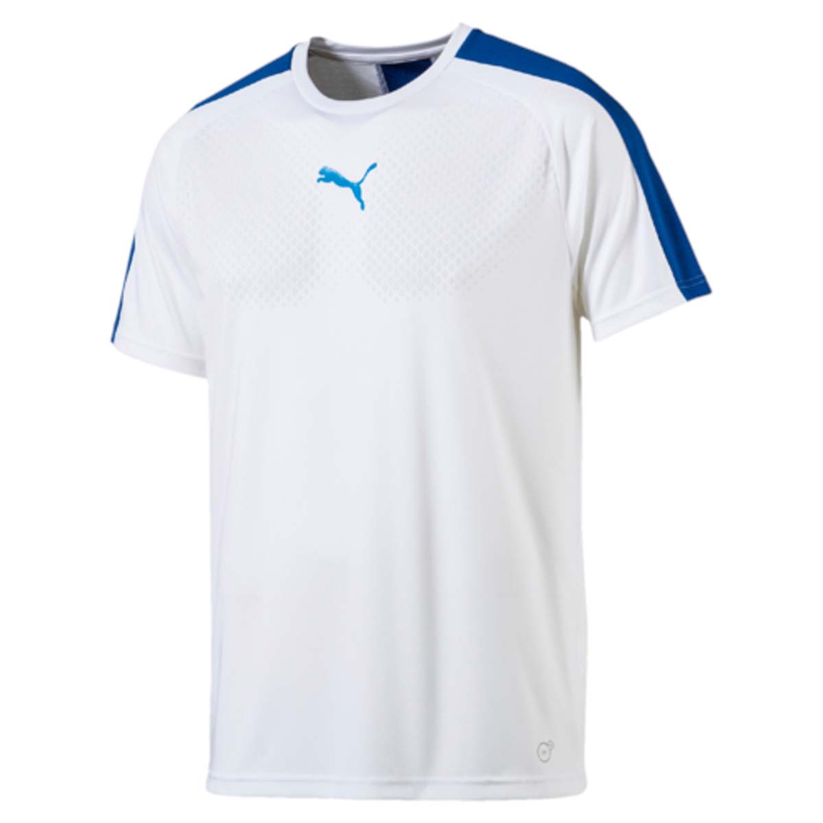 Футболка65517353 Футболка65517353Футболка IT evoTRG Graphic Tee Touch изготовлена из полиэстера с водоотталкивающим биопокрытием. Высокофункциональная технология dryCELL отводит влагу, поддерживает тело сухим и гарантирует комфорт. На спине имеются сетчатые вставки для хорошей циркуляции воздуха. Модель декорирована силиконовым принтом evoTRG Touch на груди и логотипом PUMA. Также имеется надпись evoTRG сзади. Изделие имеет стандартную посадку Regular fit, круглый вырез горловины и короткие рукава. Такая футболка прекрасно подходит для интенсивных тренировок.