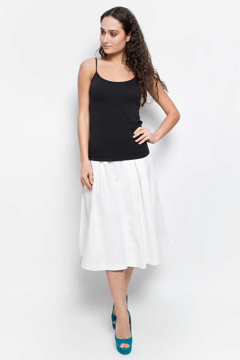 ТопB267202_Black ТопB267202_BlackТоп Baon изготовлен из высококачественного эластичного хлопка. Модель прямого кроя с округлым вырезом горловины на тонких бретельках. Лаконичный дизайн изделия делает эту вещь универсальной. Такой топ великолепно дополнит базовый гардероб современной и уверенной в себе девушки.