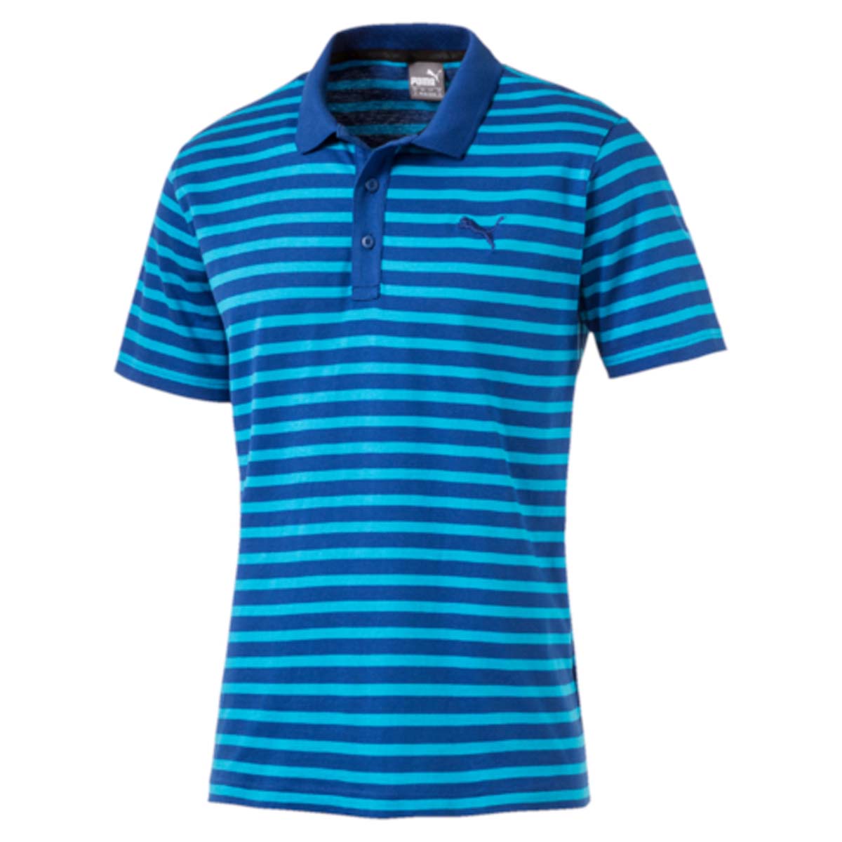 Поло83825031 Поло83825031Стильная мужская рубашка-поло ESS Striped Jersey Polo выполнена из 100% хлопка с финальной влагоотводящей обработкой на основе биотехнологий. Модель декорирована логотипом PUMA и принтом в полоску. Среди других отличительных особенностей изделия - отложной воротник из трикотажа в рубчик, отделка тесьмой с фирменной символикой с внутренней стороны ворота и пуговицы с фирменной символикой PUMA. Классический крой понравится ценителям простого и лаконичного стиля, а воротник добавит элегантности модели. Отличный вариант для повседневного образа.