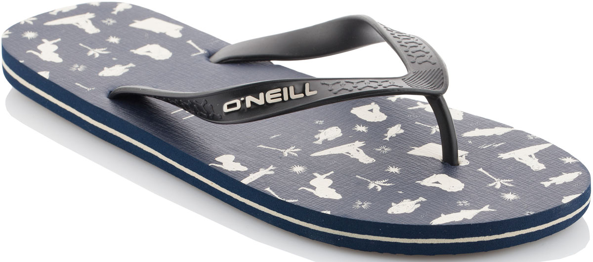 Сланцы7A4528-5990 Сланцы7A4528-5990Сланцы от ONeill незаменимы для пляжного сезона. Модель выполнена из качественного полимерного материала. Перемычка между пальцами отвечает за надежную фиксацию модели на ноге. Удобная подошва оформлена оригинальным принтом.