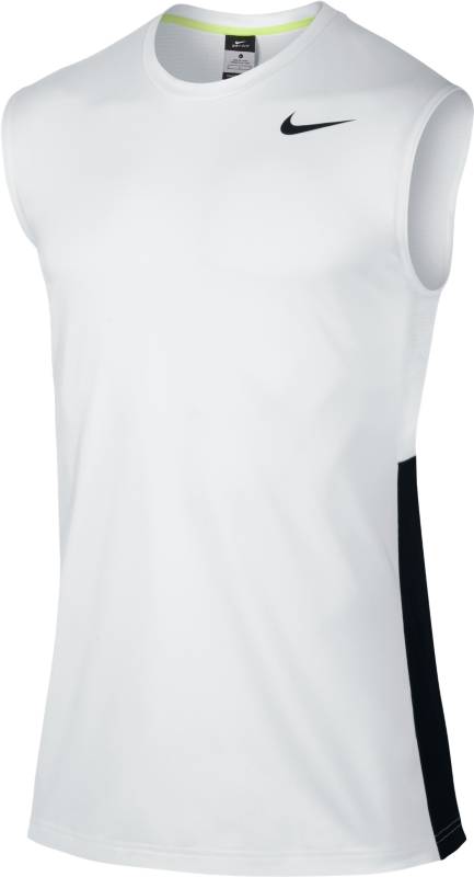 Майка641419-100 Майка641419-100Майка Nike Crossover Sleeveless из текстиля Dri-FIT, выводящего лишнюю влагу с поверхности кожи, со вставками из сетчатой ткани. Облегающий крой, круглый вырез.