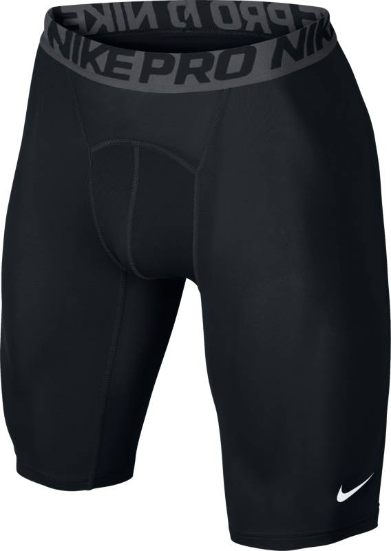 Шорты703086-010 Шорты703086-010Шорты Nike Cool Сomp из влаговыводящей ткани Dri Fit. Прилегающий крой, круглый вырез, длинные рукава, перфорированные вставки по бокам, логотип бренда.