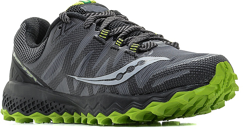 КроссовкиS20359-2 КроссовкиS20359-2Мужские кроссовки для бега Saucony Peregrine 7 созданы для любой трассы. Главные преимущества модели: защита верхней части стопы, носочной и зоны пятки. Модель на шнуровке выполнена из сетчатого текстиля с защитными вставками, который хорошо пропускает воздух и обеспечивает оптимальную вентиляцию. Также в конструкции предусмотрена внешняя поддержка пятки. Экзоскелет под тонкой, но прочной сеткой придает дополнительную фиксацию ноге. Подошва с технологией PWRTRAC устойчива к истиранию и обеспечивает отличное сцепление. В пяточной части расположен слой EVERUN для дополнительной амортизации при приземлении на пятку. Поверхность подошвы дополнена рельефным рисунком.