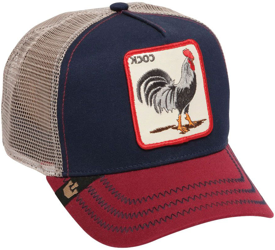 Бейсболка16-860-16-00 Бейсболка16-860-16-00All American Rooster - бейсболка из коллекции Наша ферма для смелых и дерзких. Регулируется по охвату головы. На передней панели выполнена аппликация с изображением уверенного в себе петуха и надпись Cock, имеющая два значения. В классическом переводе это означает Петух, а в американском сленге – Нахал. Эпатаж в духе современной молодежи.